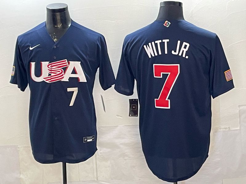 Men 2026 World Cub USA #7 Witt jr blue Nike MLB Jersey style 04->more jerseys->MLB Jersey